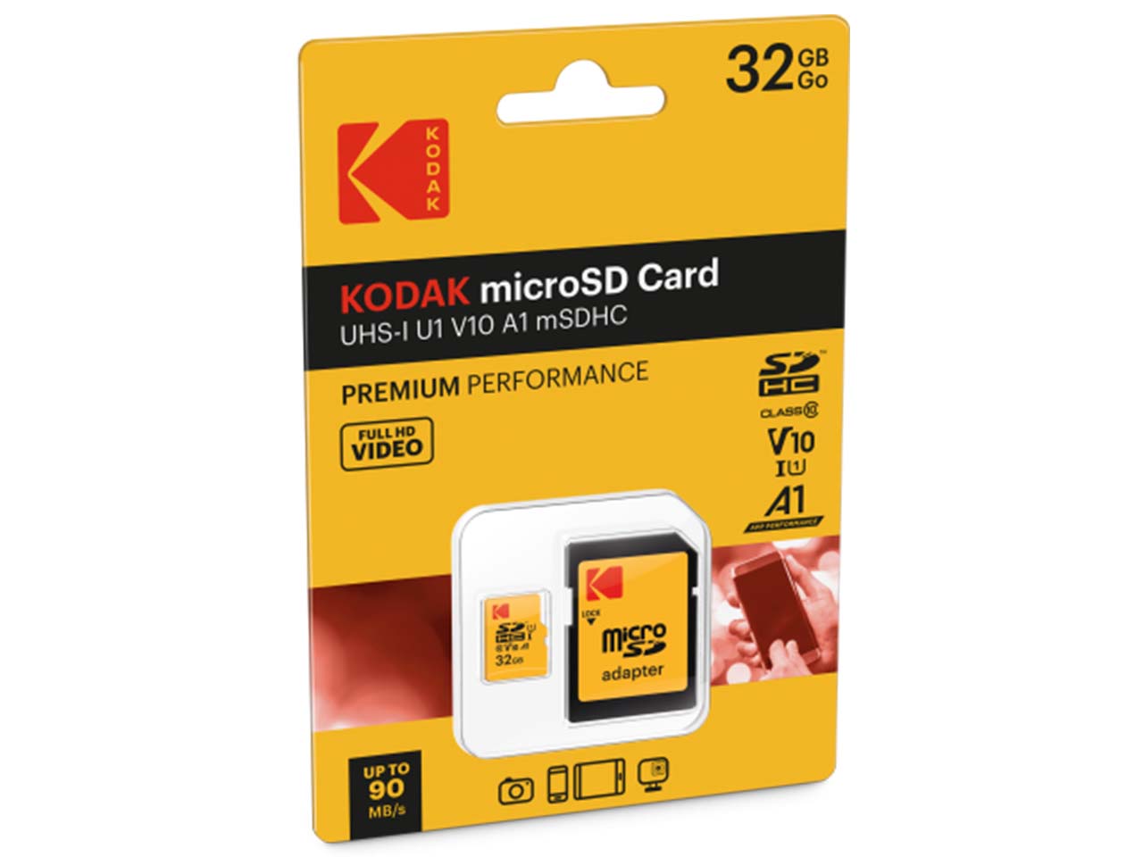 کارت حافظه microSDHC کداک استاندارد UHS-I U1 کلاس 10 سرعت 85MBps ظرفیت 32 گیگابایت