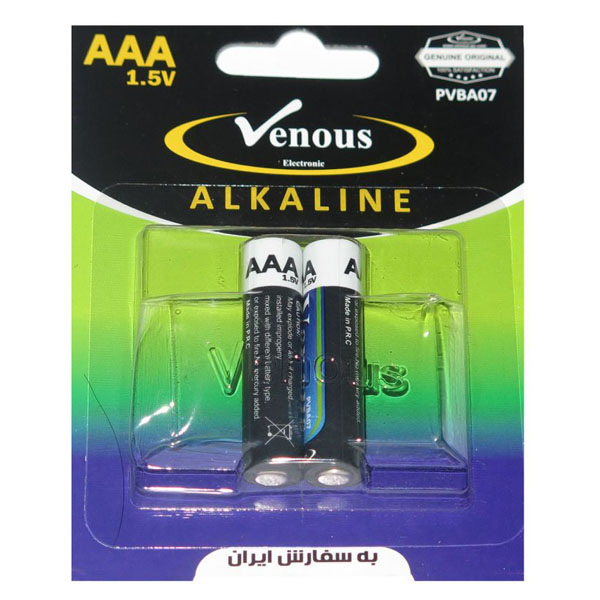 باتری نیم قلمی ونوس مدل Alkaline بسته 2 عددی