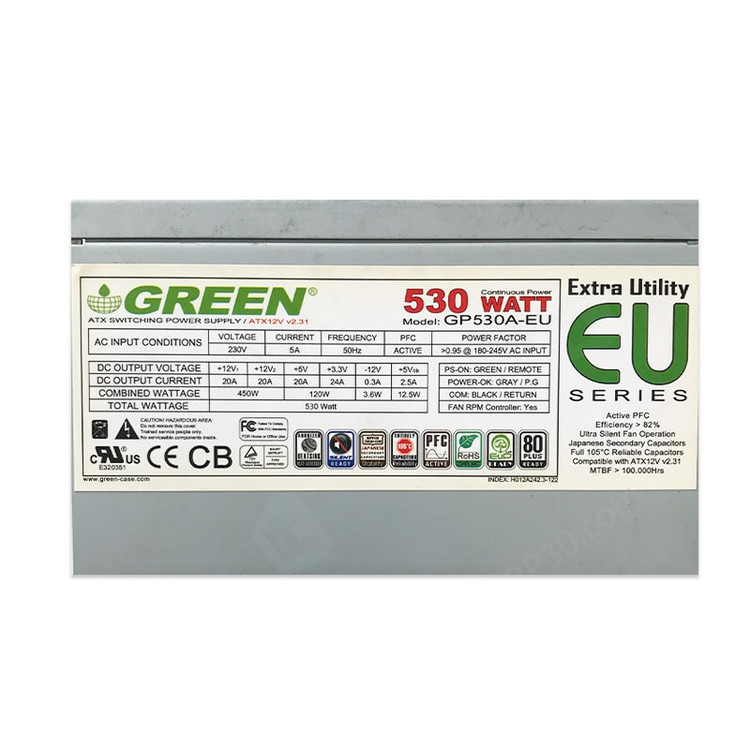 منبع تغذیه استوک کامپیوتر گرین مدل GP530A-EU
