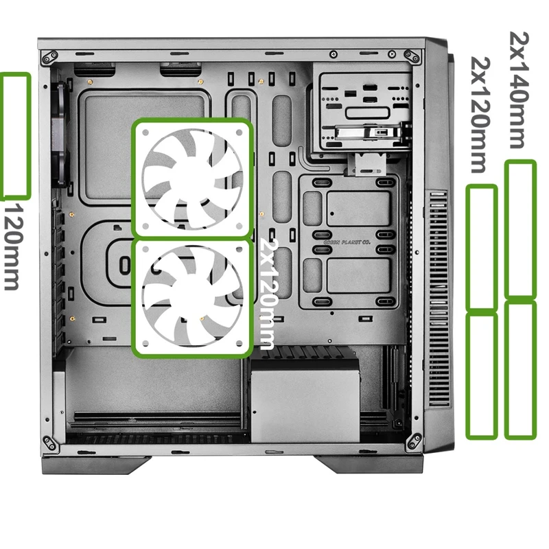 کیس کامپیوتر استاندارد Mid Tower گرین مدل PARSA۱۰۶۰