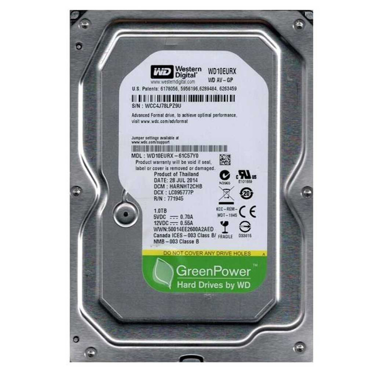 هارد اینترنال استوک Western Digital Green WD10EURX 1TB