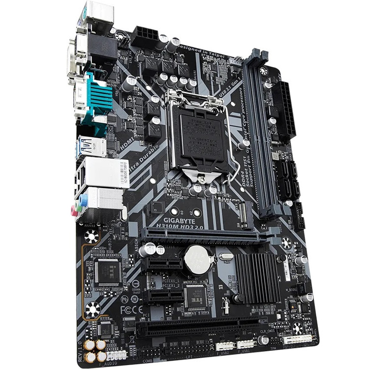 مادربرد گیگابایت Gigabyte H310M HD3 2.0 LGA 1151 DDR4 MicroATX (استوک)