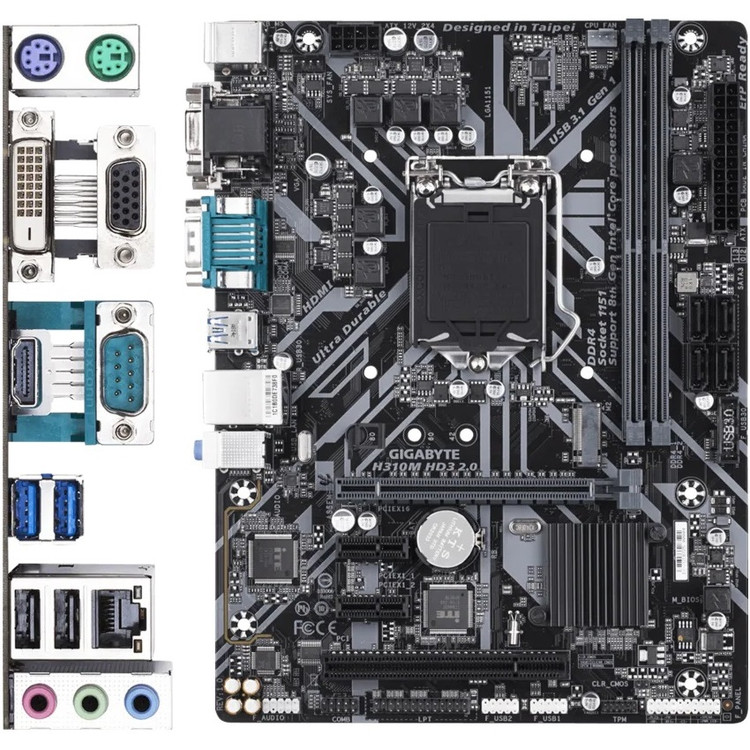 مادربرد گیگابایت Gigabyte H310M HD3 2.0 LGA 1151 DDR4 MicroATX (استوک)